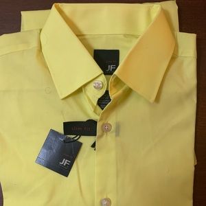 JM Slim Fit Dress Shirt Yellow